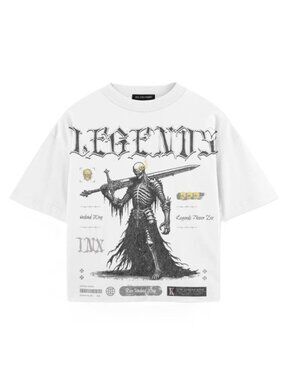 NWT - INX by Inc & Fabric “Legends Never Die” Heavyweight Oversized Tee - White